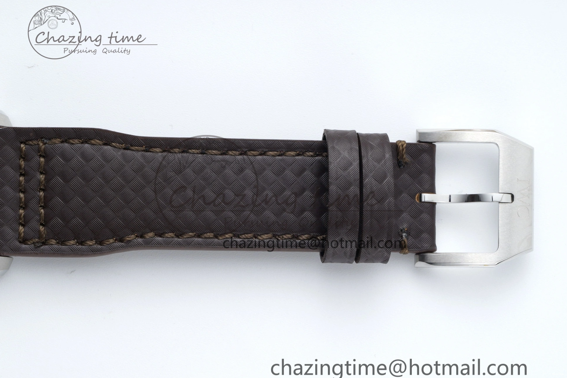 MIROTIME 0503 Pilot Chrono SS AZF 1:1 Best Edition Black Dial Orange Markers on Brown Leather Strap A EasyCare 7065